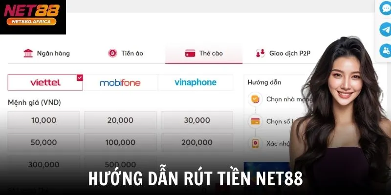 Hướng dẫn rút tiền net88